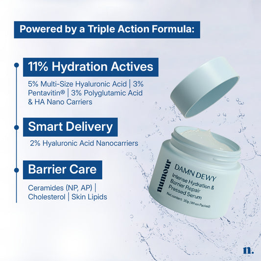 Numour Damn Dewy | Intense Hydration & Barrier Repair Pressed Serum 30g|| Without Blue LED