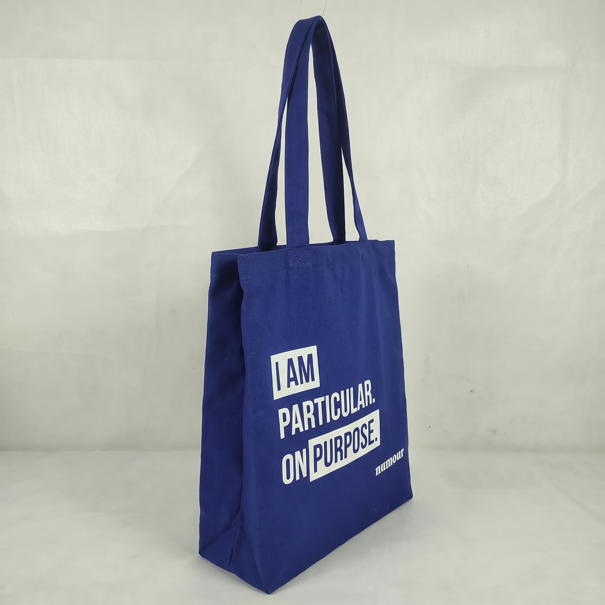 Numour “Particular On Purpose” Blue Canvas Tote Bag