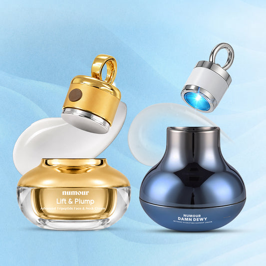 The Hydrate & Firm Duo | Blue LED Smart Jar + Sonic Face & Neck Cream