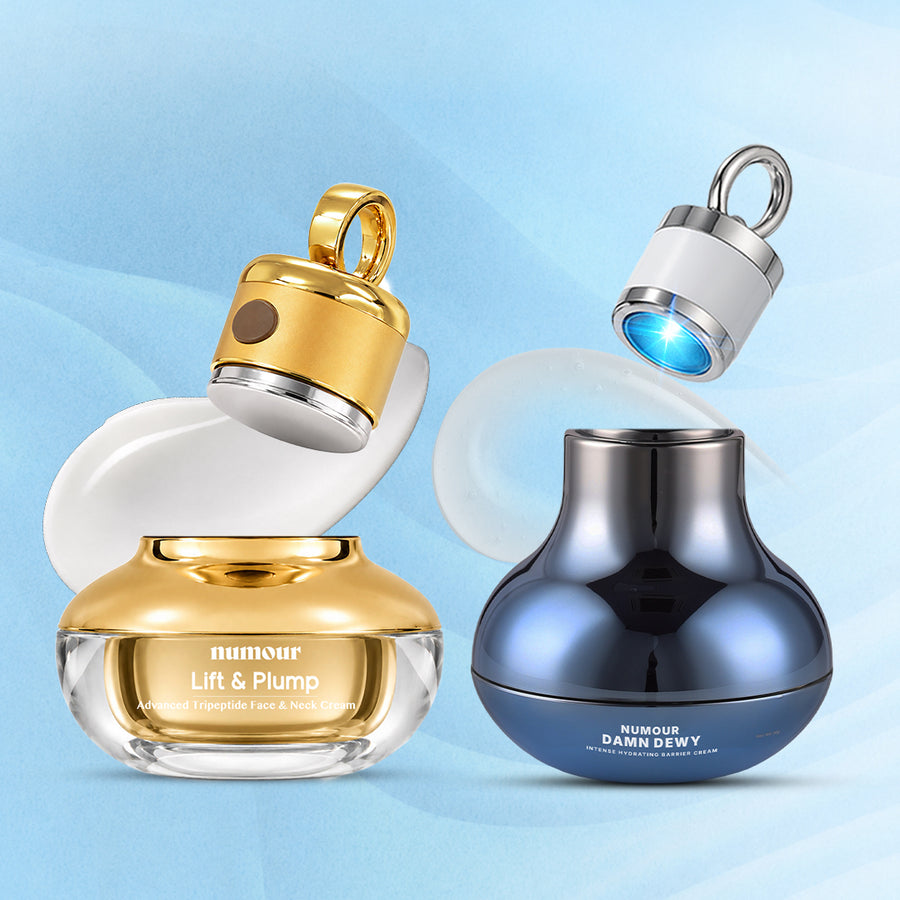 The Hydrate & Firm Duo | Blue LED Smart Jar + Sonic Face & Neck Cream
