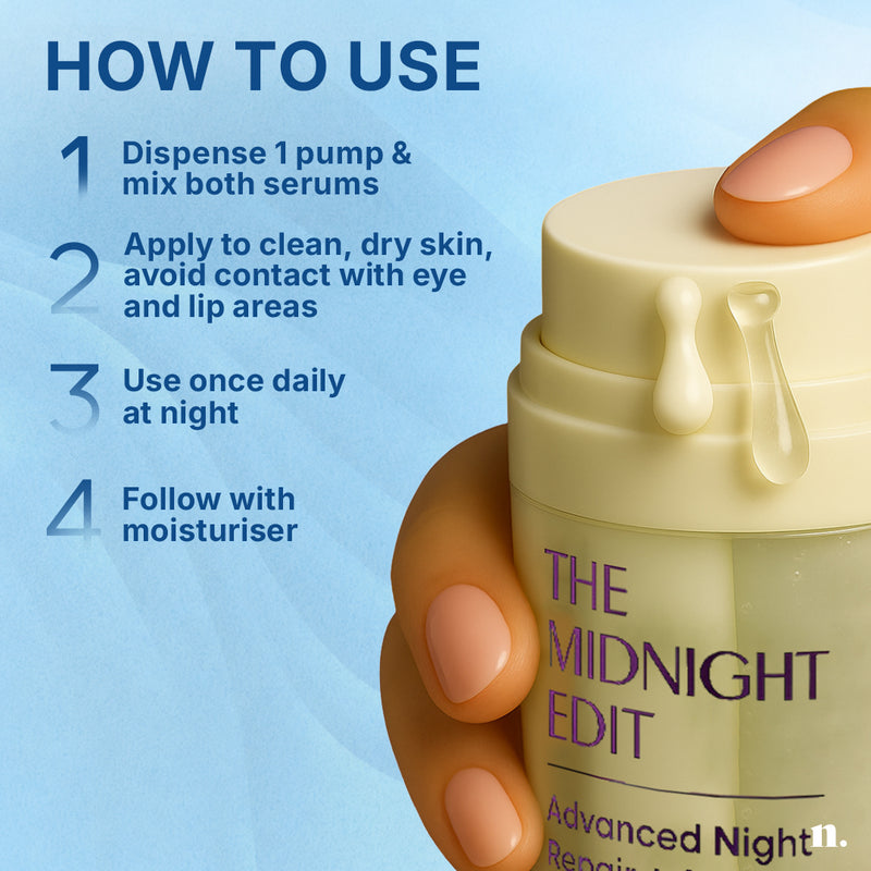 Numour The Midnight Edit | 20ml | Dual Anti-Aging Night Serum with Retinol + Peptides