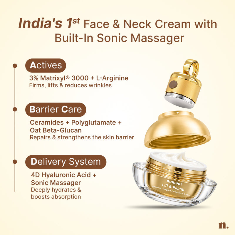Numour Lift & Plump - Advanced Multipeptide Face & Neck Cream With Sonic Massager