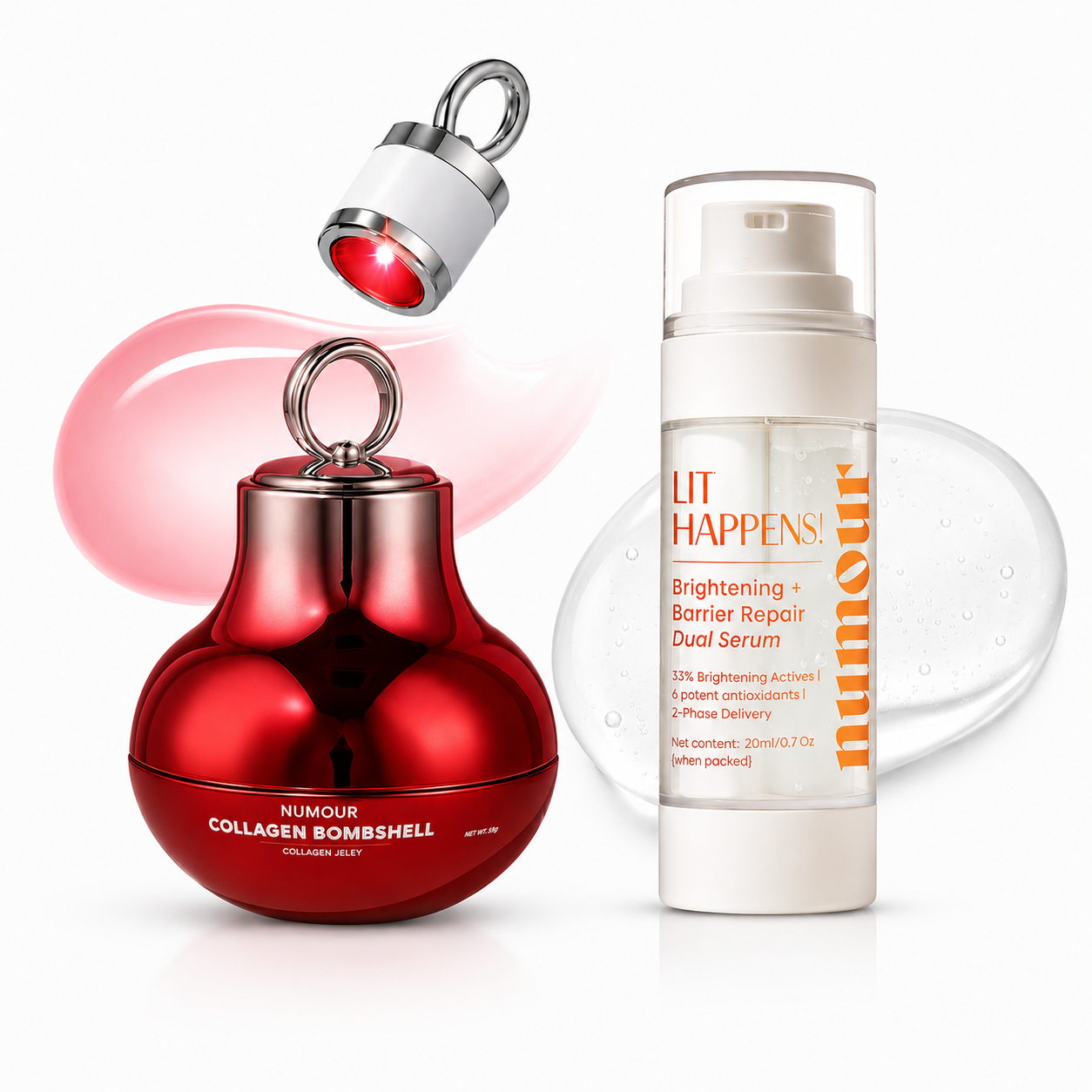 Collagen Bombshell + Lit Happens | Red LED Firming & Vitamin C Glow Duo