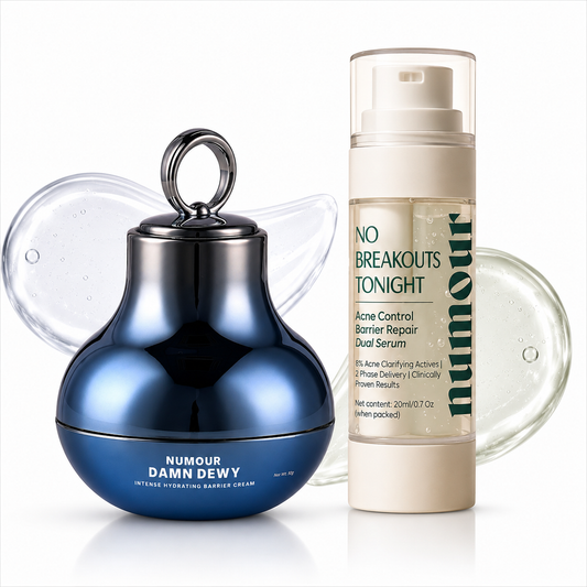 Damn Dewy + No Breakouts Tonight | Blue LED Deep Hydration & Anti-Acne Clarity Duo
