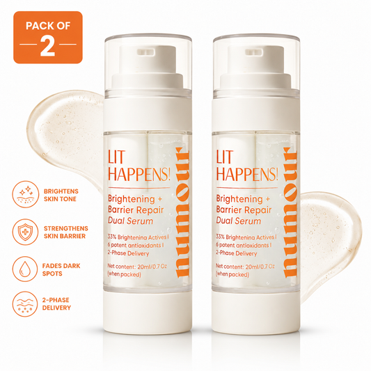 Numour Lit Happens — Pack of 2 | Dual Brightening Serum | Encapsulated Vit C + Niacinamide + Tranexamic Acid