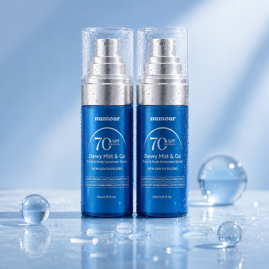 (Pack Of 2)SPF 50+ PA++++ Sunscreen Spray | Numour Dewy Mist & Go 50 ml | In-Vivo Tested Sunscreen for Face & Body | SPF 70 Protection (Copy)