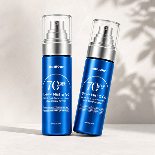 (Pack Of 2)SPF 50+ PA++++ Sunscreen Spray | Numour Dewy Mist & Go 50 ml | In-Vivo Tested Sunscreen for Face & Body | SPF 70 Protection (Copy)